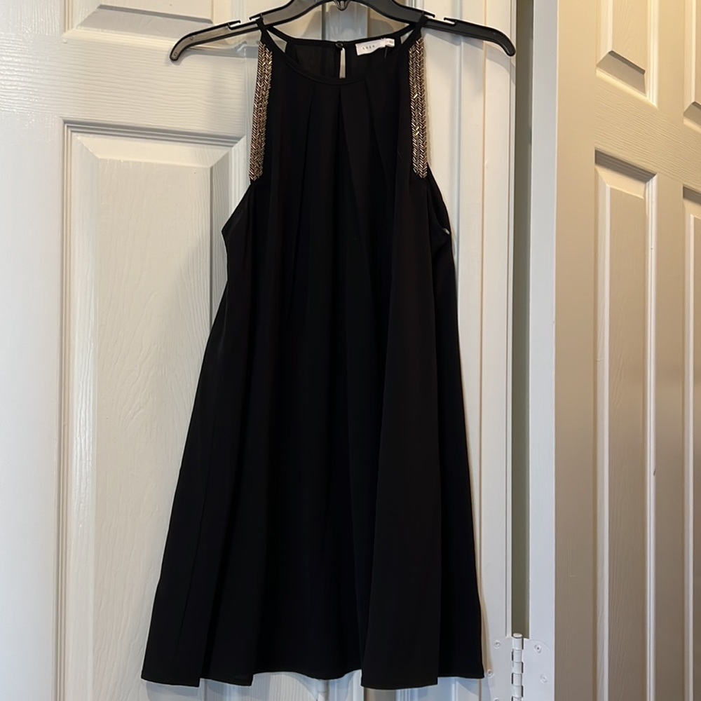Brand new Lush black and gold sequins dress size Small halter neck line